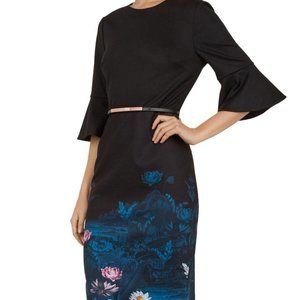 Women's Blue Azania Wonderland Bell - Sleeve Dress